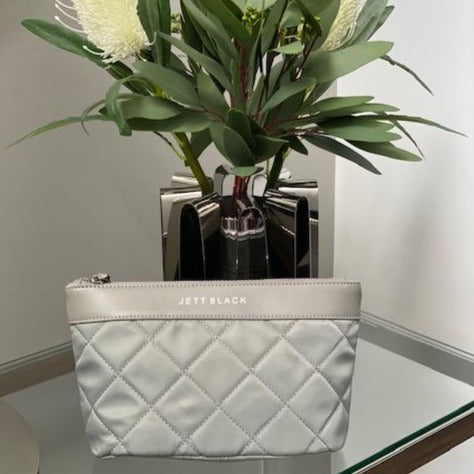 The Bondi Silver Quilted Clutch Pouch