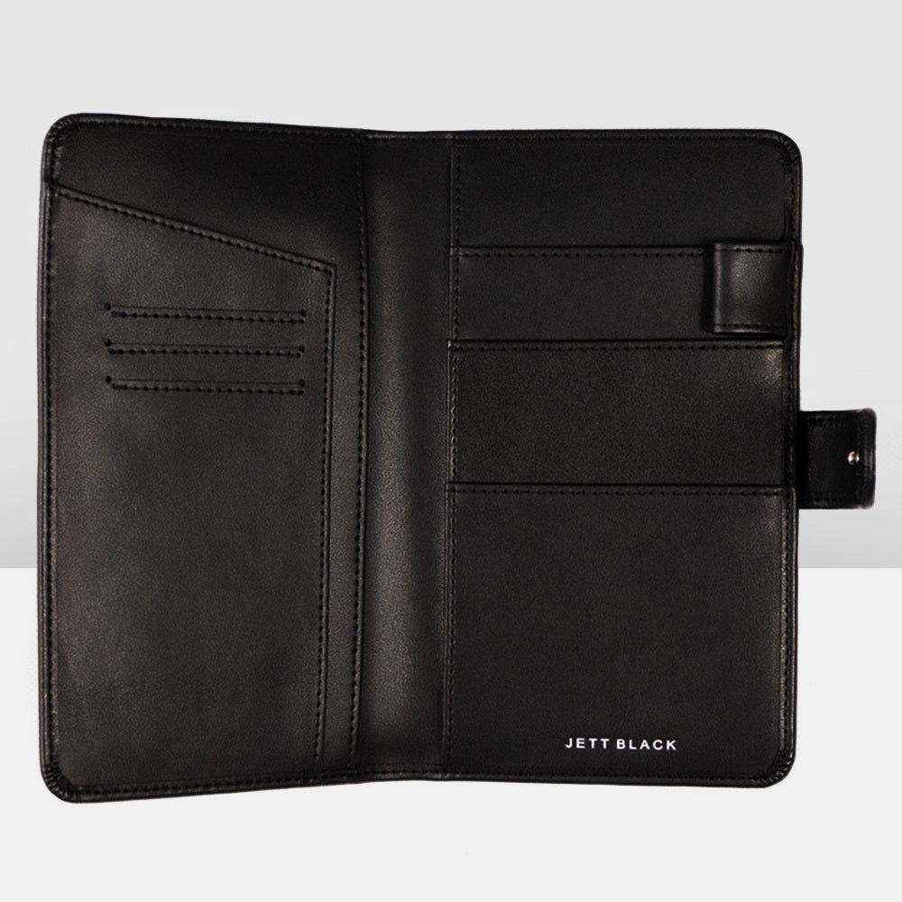 Jett Black Compact Travel Wallet