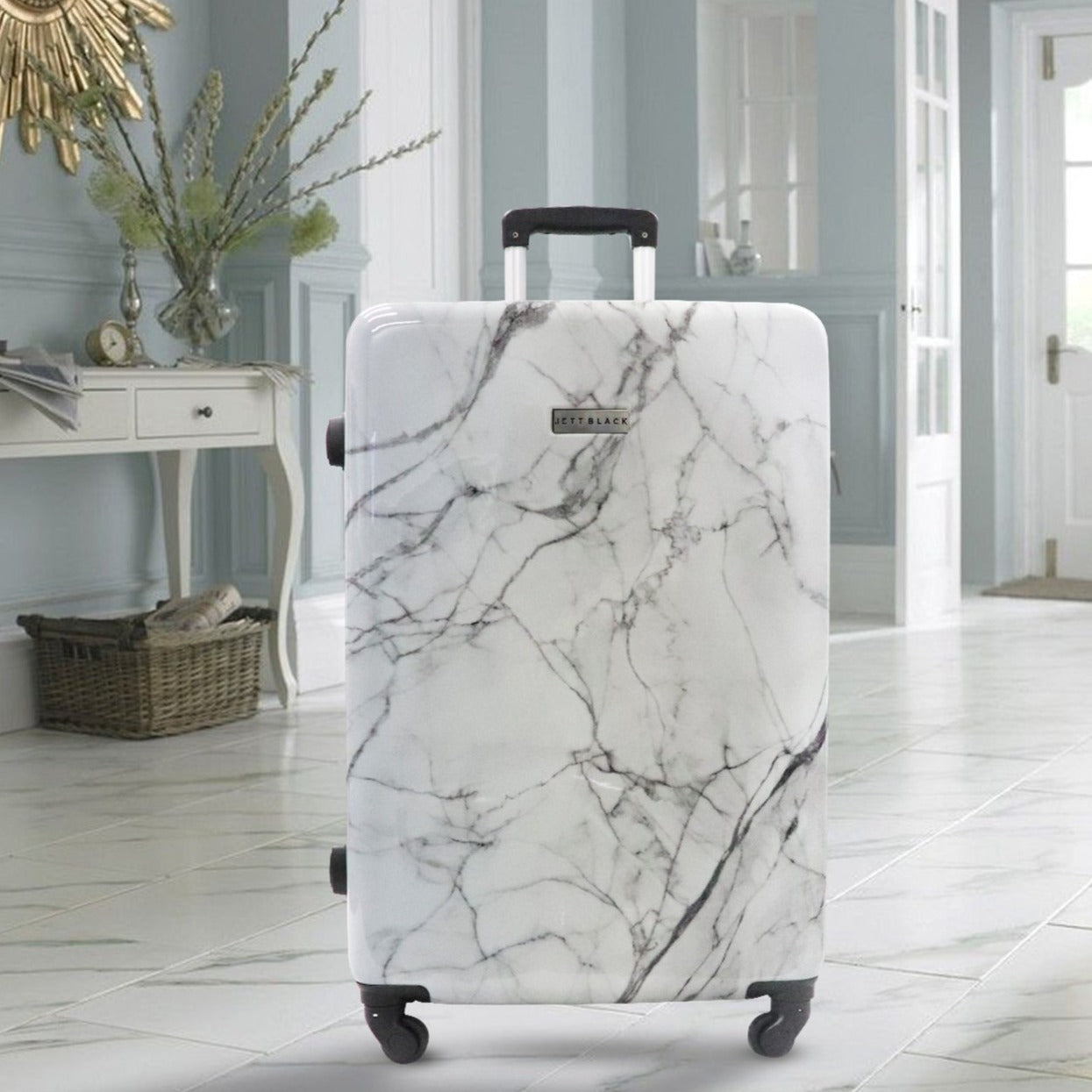 White Marble Series 24" Medium Suitcase