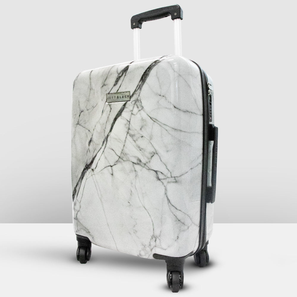 White Marble Series Carry On Small Suitcase