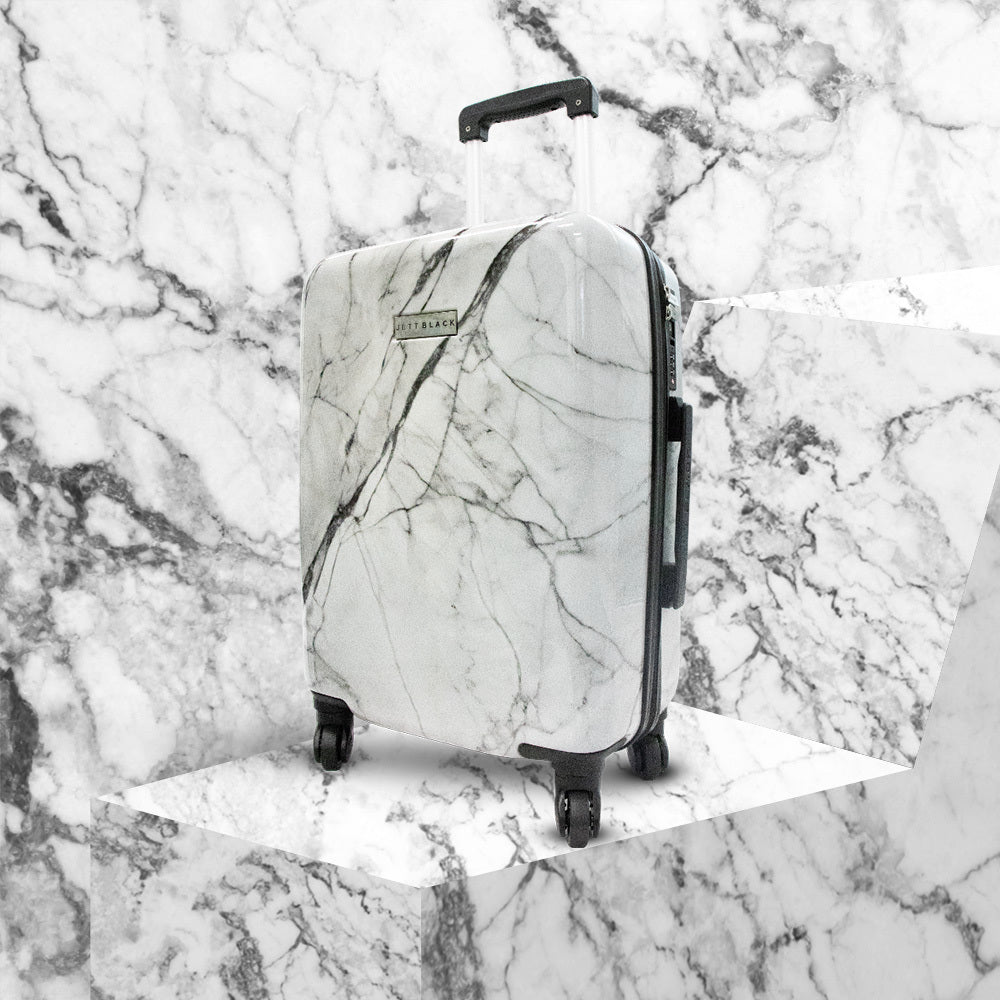 White Marble Series Carry On Small Suitcase