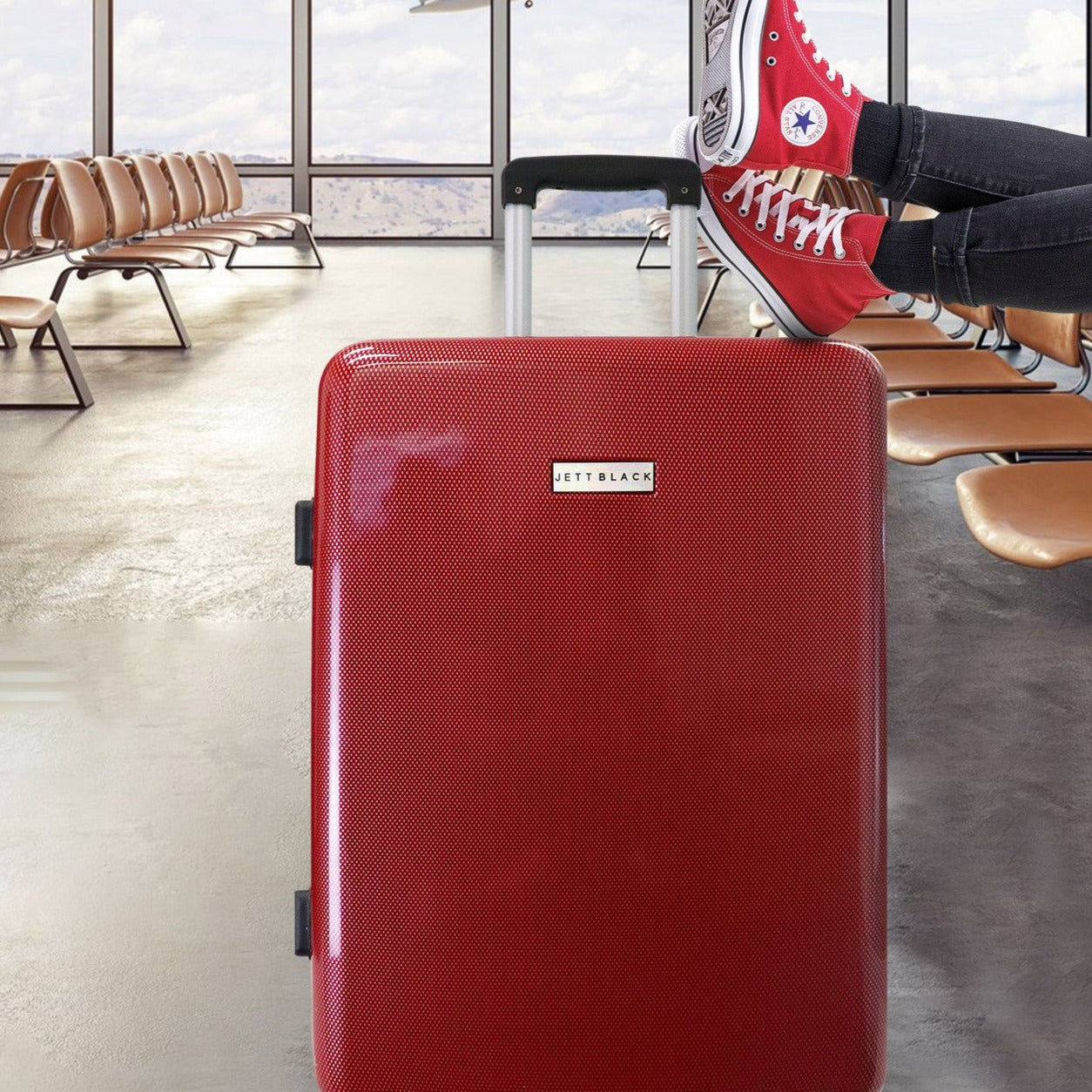 Carbon Red Series Large Suitcase