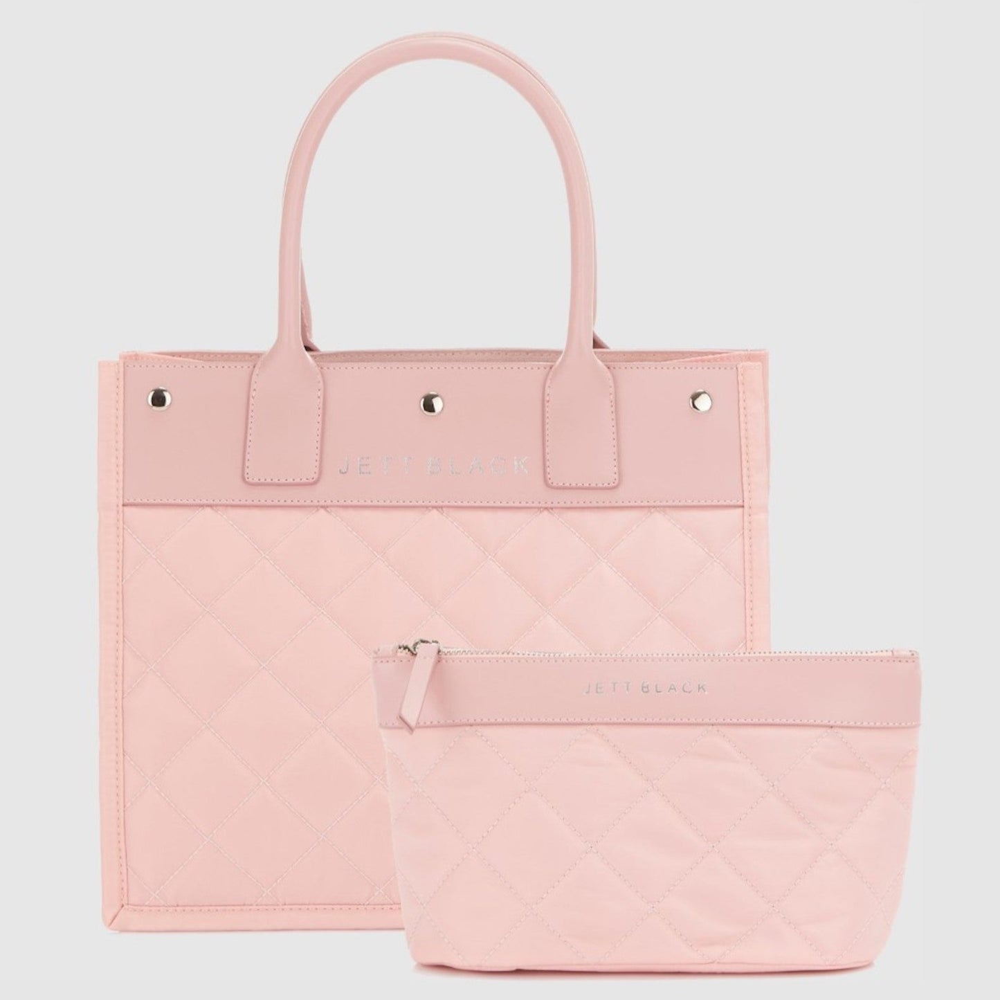 Soho Blush Quilted Tote Pouch Set