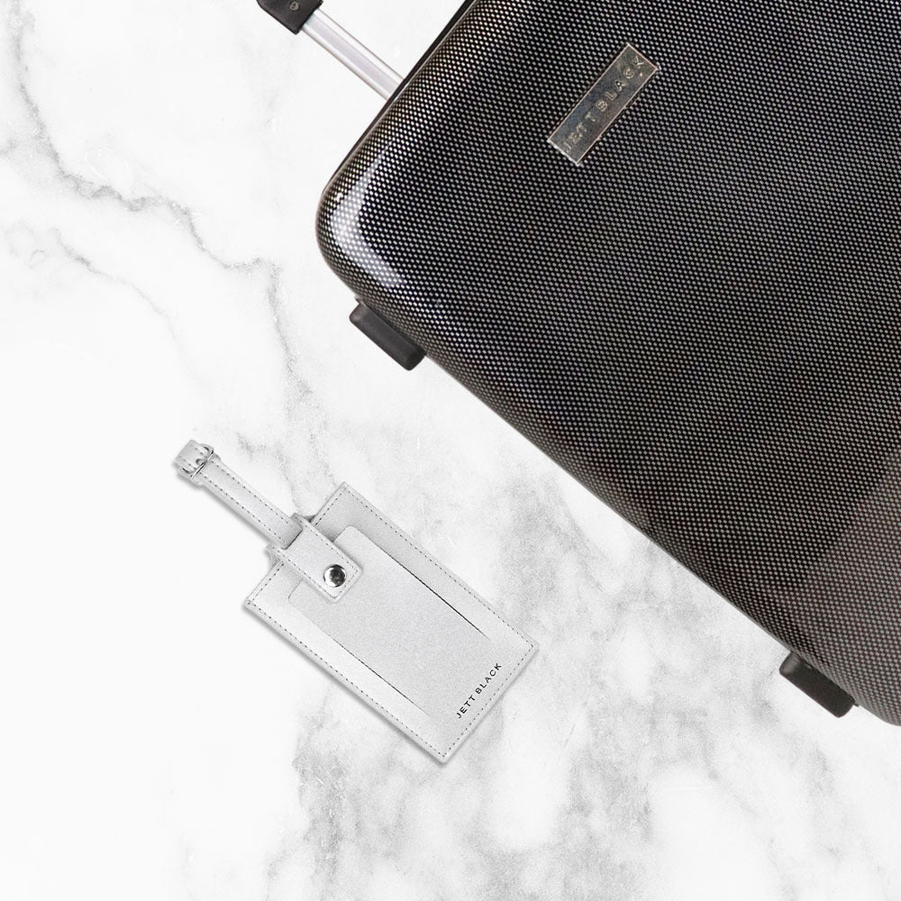 Jett Metallic Leather Luggage Tag