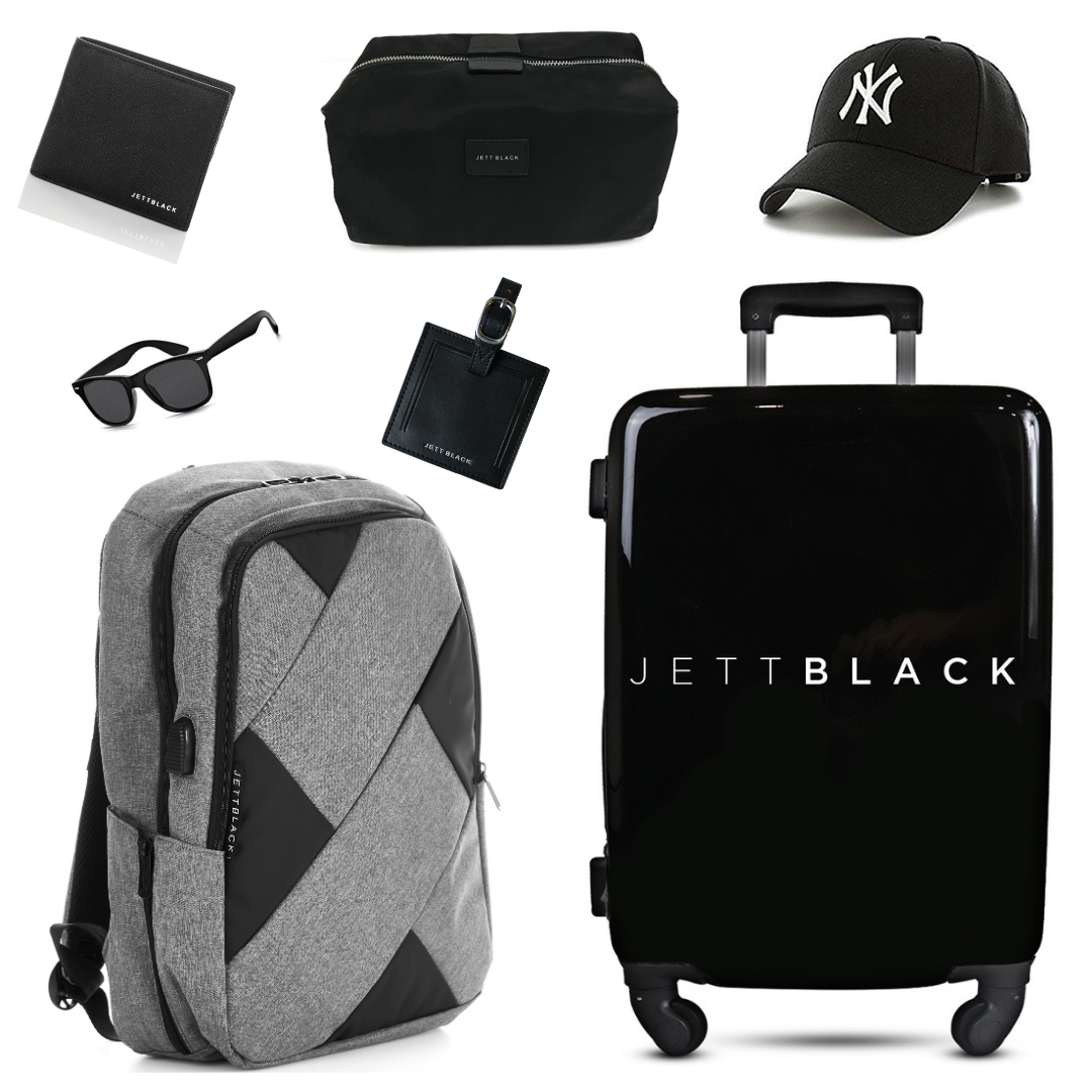 Netjets Backpack Jett Black. - Nevada Grey Black Backpack with Laptop Compartment – J E ...