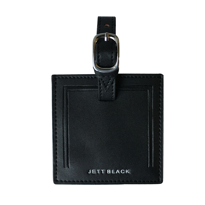 Jett Black Leather Bag Tag