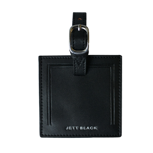 Jett Black Leather Bag Tag
